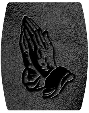 DNSHEND 516 BK SH BK Black Praying Hands Shimmer Black